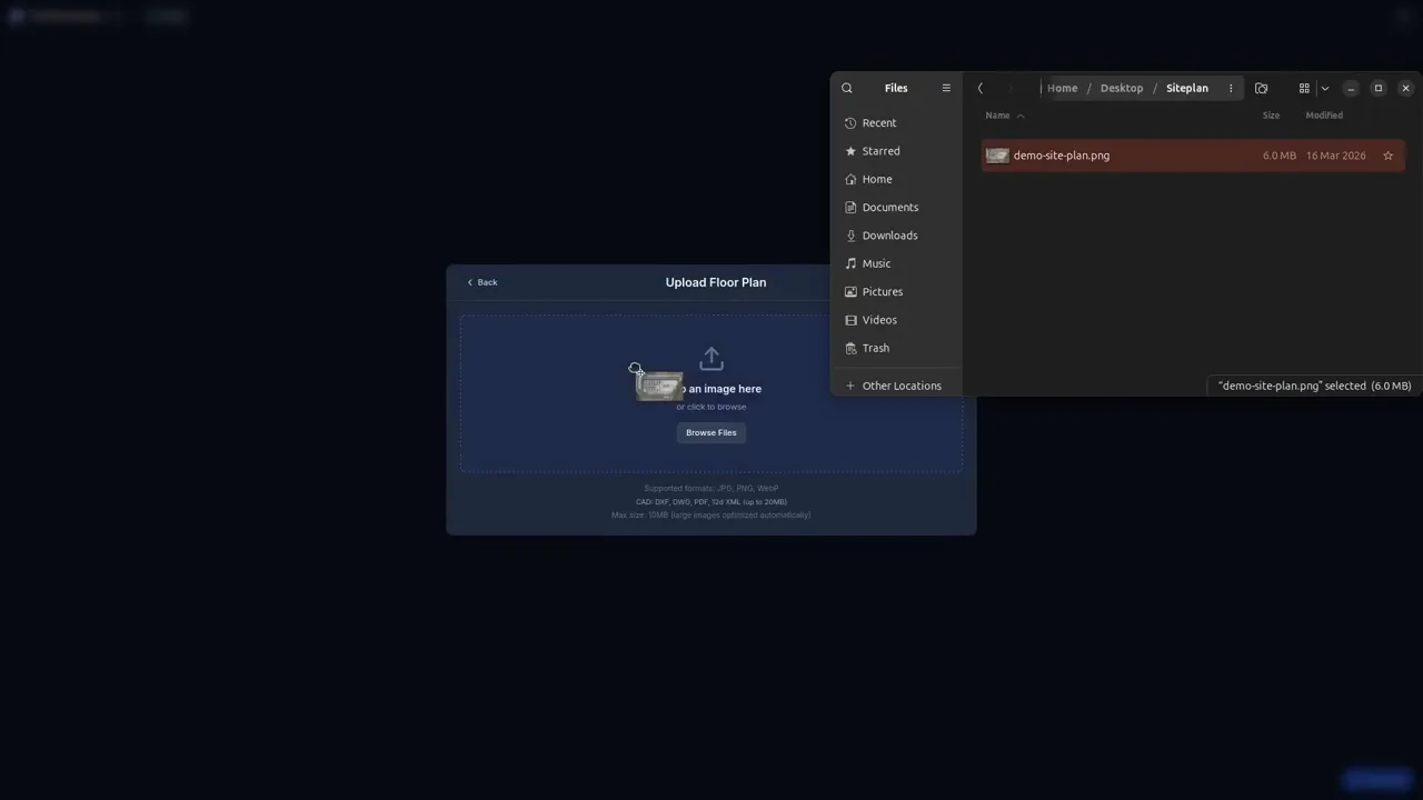 PathSweeper-App mit einer Schleppkurven-Analyse auf einem Lageplan
